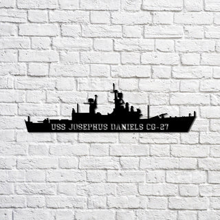 Uss Josephus Daniels Cg27 Navy Ship Metal Sign, Memory Wall Metal Sign Gift For Navy Veteran, Navy Ships Silhouette Metal Sign Laser Cut Metal Signs Custom Gift Ideas