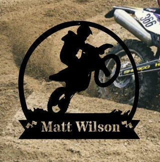 Dirt Bike Motorcycle Sign. Wall Art Sign. Home Rustic Cabin Decoration. Laser Cut Metal Signs Custom Gift Ideas