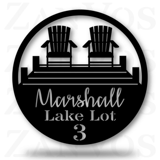 Dock Monogram Customized Metal Signs, Custom Metal Sign, Custom Signs, Metal Sign Laser Cut Metal Signs Custom Gift Ideas