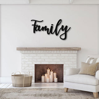 Metal Family Sign, Metal Family Word, Custom Family Sign, Dining Room Wall Art, Metal Cursive Word Sign, Cursive Word Wall Art Laser Cut Metal Signs Custom Gift Ideas