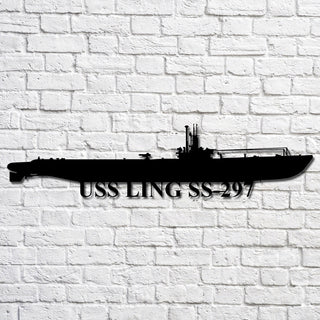 Uss Ling Ss297 Navy Ship Metal Art, Custom Us Navy Ship Cut Metal Sign, Gift For Navy Veteran, Navy Ships Silhouette Metal Art, Navy Home Decor Laser Cut Metal Signs Custom Gift Ideas