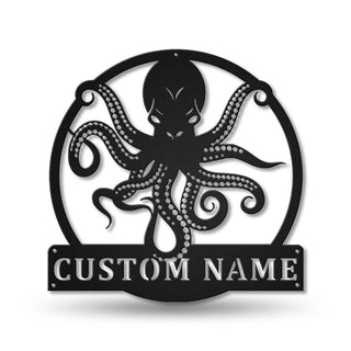 Personalized Octopus Metal Sign Art, Custom Octopus Metal Sign, Octopus Gifts Funny, Hobbie Gift, Animal Custom Laser Cut Metal Signs Custom Gift Ideas