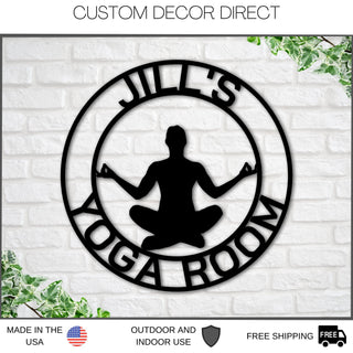 Custom Yoga Metal Sign, Personalized Yoga Sign, Yoga Studio Decor, Gift For Yogi, Yoga Room Name Sign, Mothers Day Gift, Gift For Her Laser Cut Metal Signs Custom Gift Ideas