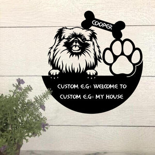 Dog Lovers Welcome To My House Personalized Funny Metal Sign Laser Cut Metal Signs Custom Gift Ideas