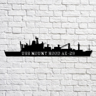 Uss Mount Hood Ae29(1) Navy Ship Metal Art, Gift For Navy Veteran, Navy Ships Silhouette Metal Art, Navy Home Decor Laser Cut Metal Signs Custom Gift Ideas