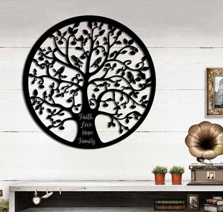 Personalized Tree Of Life Metal Sign, Family Last Name Outdoor, Use Wedding Gift, Custom First Names Front Door, Patio Metal Wall Decor Laser Cut Metal Signs Custom Gift Ideas