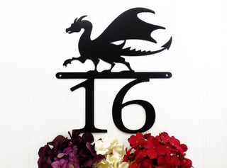 Dragon Outdoor Metal House Number Sign Black, Custom Sign, Address Plaque, Outdoor Sign, Metal House Number Laser Cut Metal Signs Custom Gift Ideas