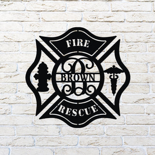 Custom Maltese Cross Sign, Firefighter Sign, Monogram Maltese Cross Sign, Personalized Metal Maltese Cross Sign Laser Cut Metal Signs Custom Gift Ideas