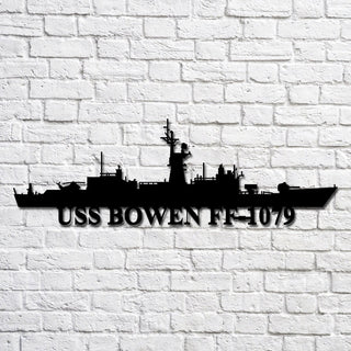 Uss Bowen Ff1079 V2 Navy Ship Metal Art, Custom Us Navy Ship Cut Metal Sign, Gift For Navy Veteran, Navy Ships Silhouette Metal Art, Navy Home Decor Laser Cut Metal Signs Custom Gift Ideas