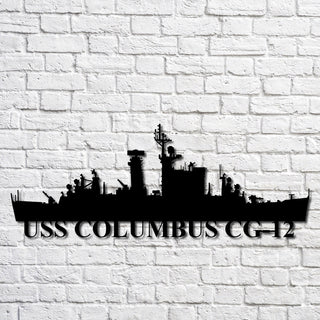 Uss Columbus Cg12 Navy Ship Metal Art, Custom Us Navy Ship Cut Metal Sign, Gift For Navy Veteran, Navy Ships Silhouette Metal Art, Navy Home Decor Laser Cut Metal Signs Custom Gift Ideas