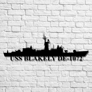 Uss Blakely De1072 Navy Ship Metal Art, Custom Us Navy Ship Cut Metal Sign, Gift For Navy Veteran, Navy Ships Silhouette Metal Art, Navy Home Decor Laser Cut Metal Signs Custom Gift Ideas