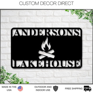 Black Friday Sale, Metal Sign, Personalized Lakehouse Sign, Cottage Sign, Camp Fire Sign, Custom Sign, Personalized Camp Sign, Rv Sign, Best Laser Cut Metal Signs Custom Gift Ideas