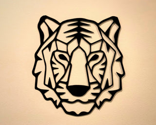 Metal Wall Art, Geometric Tiger Metal Decor, Kids Room Decor, Door Hanger, Tiger Fans, Kids Room Wall Art, Geometric Animal Art Laser Cut Metal Signs Custom Gift Ideas