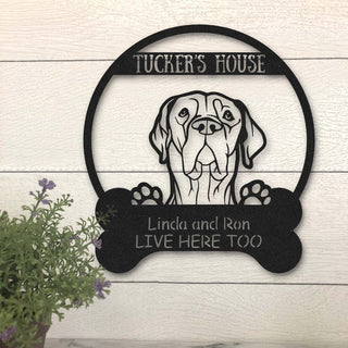 Bordeaux Great Dane Dog Lovers Funny Personalized Metal House Sign Laser Cut Metal Signs Custom Gift Ideas