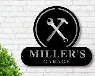 Christmas Gift, Personalized Garage Sign Personalized Fathers Day Gift Fathers Day Gift Personalized Metal Sign Custom Name Sign, Laser Cut Metal Signs Custom Gift Ideas