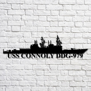 Uss Connoly Ddg979 Navy Ship Metal Art, Custom Us Navy Ship Cut Metal Sign, Gift For Navy Veteran, Navy Ships Silhouette Metal Art, Navy Home Decor Laser Cut Metal Signs Custom Gift Ideas