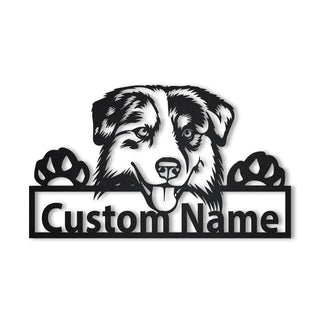 Personalized Australian Shepherd Dog Metal Sign Art, Custom Australian Shepherd Dog Metal Sign, Dog Gift, Birthday Gift, Animal Funny Laser Cut Metal Signs Custom Gift Ideas