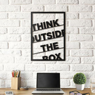 Think Outside The Box (Rectangle) Wall Art Decor Cut Metal Sign Laser Cut Metal Signs Custom Gift Ideas