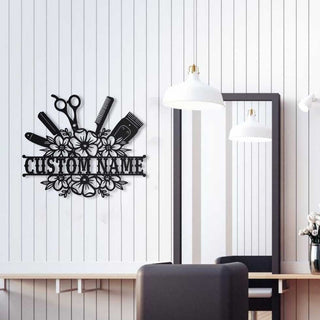 Hair Salon Personalized Name Cut Metal Sign Laser Cut Metal Signs Custom Gift Ideas