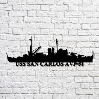 Uss San Carlos Avp51 V2 Navy Ship Metal Art, Gift For Navy Veteran, Navy Ships Silhouette Metal Art, Navy Home Decor Laser Cut Metal Signs Custom Gift Ideas