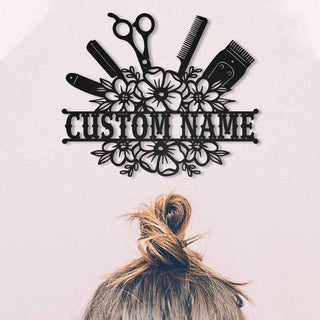 Hair Salon Personalized Name Cut Metal Sign Laser Cut Metal Signs Custom Gift Ideas