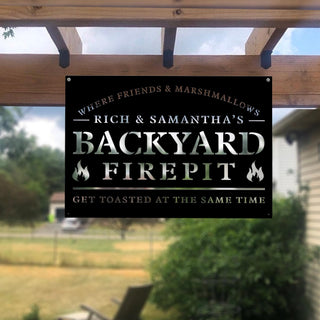 Personalized Backyard Firepit Sign, Welcome Sign, Get Toasted At The Same Time, Custom Your Metal Sign, Backyard Decor, Sign For House Laser Cut Metal Signs Custom Gift Ideas