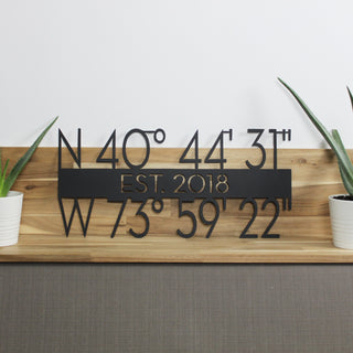 Gps Coordinates Sign, Latitude Longitude Signs, Wedding Gift, Housewarming Gift, Realtor Closing Gift, Iron Anniversary Gift Laser Cut Metal Signs Custom Gift Ideas