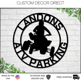 Four Wheeler Parking Sign, Four Wheeler Sign, Atv Sign, Atv Parking Sign, Atv Driver Gift, Four Wheeler Decor, Metal Sign, Personalized Laser Cut Metal Signs Custom Gift Ideas