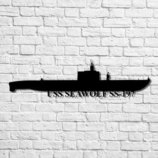 Uss Seawolf Ss197 Navy Ship Metal Art, Gift For Navy Veteran, Navy Ships Silhouette Metal Art, Navy Home Decor Laser Cut Metal Signs Custom Gift Ideas