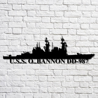 U.s.s. O_bannon Dd987 Navy Ship Metal Art, Custom Us Navy Ship Cut Metal Sign, Gift For Navy Veteran, Navy Ships Silhouette Metal Art, Navy Home Decor Laser Cut Metal Signs Custom Gift Ideas