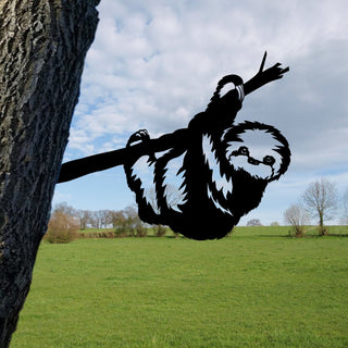 Funny Sloth Tree Stake, Outdoor Decor, Steel Sign Laser Cut Metal Signs Custom Gift Ideas