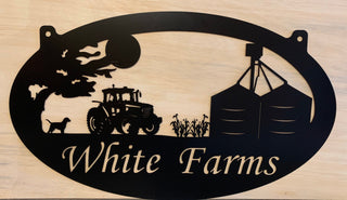 Farm Sign, Grain Bin Sign ,3ft Farm Sign Grain Bin Tractor Corn Stalks, Metal Wall Art, Metal House Sign Laser Cut Metal Signs Custom Gift Ideas