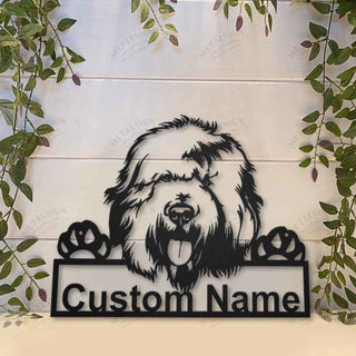 Old English Sheepdog Personalized Metal Wall Decor, Cut Metal Sign, Metal Wall Art, Metal House Sign Laser Cut Metal Signs Custom Gift Ideas