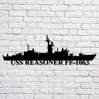 Uss Reasoner Ff1063 Navy Ship Metal Art, Gift For Navy Veteran, Navy Ships Silhouette Metal Art, Navy Home Decor Laser Cut Metal Signs Custom Gift Ideas