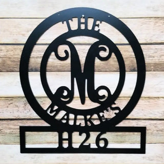 Monogram, Personalized Family Name, Established Date Or Street Number Decor, Laser Cut Metal Signs Custom Gift Ideas