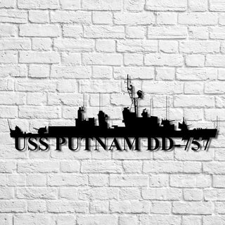 Uss Putnam Dd757 Navy Ship Metal Art, Gift For Navy Veteran, Navy Ships Silhouette Metal Art, Navy Home Decor Laser Cut Metal Signs Custom Gift Ideas