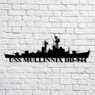 Uss Mullinnix Dd944 Navy Ship Metal Art, Gift For Navy Veteran, Navy Ships Silhouette Metal Art, Navy Home Decor Laser Cut Metal Signs Custom Gift Ideas