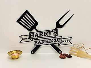 Custom name's Barbecue Personalized Cut Metal Sign Laser Cut Metal Signs Custom Gift Ideas