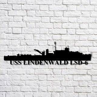 Uss Lindenwald Lsd6 Navy Ship Metal Art, Custom Us Navy Ship Cut Metal Sign, Gift For Navy Veteran, Navy Ships Silhouette Metal Art, Navy Home Decor Laser Cut Metal Signs Custom Gift Ideas