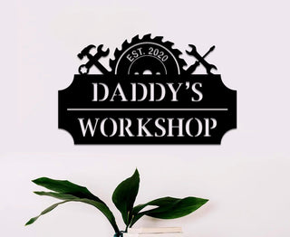 Personalized Workshop Metal Sign, Metal Workshop Sign, Custom Workshop Sign, Garage Sign, Fathers Day Gift, Dad's Workshop Sign Laser Cut Metal Signs Custom Gift Ideas