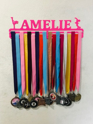 Figure Skating Custom Name Medal Hanger Holder Display Rack 3 Rung, Cut Metal Sign, Metal Wall Art, Laser Cut Metal Signs Custom Gift Ideas