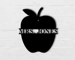 Custom Teacher Name Sign, Personalized Apple Sign, Back To School Gift, Teacher Gift Laser Cut Metal Signs Custom Gift Ideas