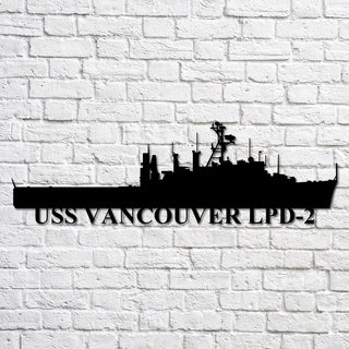 Uss Vancouver Lpd2 Navy Ship Metal Art, Custom Us Navy Ship Cut Metal Sign, Gift For Navy Veteran, Navy Ships Silhouette Metal Art, Navy Home Decor Laser Cut Metal Signs Custom Gift Ideas