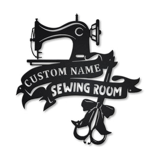 Personalized Name Sewing Room Metal House Sign Laser Cut Metal Signs Custom Gift Ideas