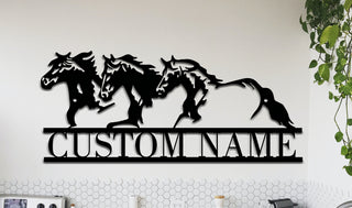 Personalized Metal Horses Sign ,farm Sign, Custom Horse Sign, Metal Name Sign, Farmhouse Decor, Outdoor Family Name Sign, Outdoor Sign Decor Laser Cut Metal Signs Custom Gift Ideas