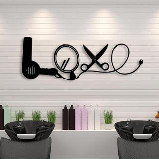 Love Hair Salon Metal Wall Art Cut Metal Sign Laser Cut Metal Signs Custom Gift Ideas