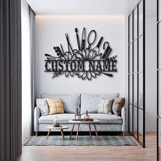 Custom Nail Salon Name Monogram Personalized Metal House Sign