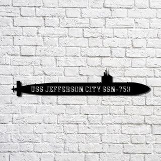 Uss Jefferson City Ssn759 Navy Ship Metal Art, Custom Us Navy Ship Cut Metal Sign, Gift For Navy Veteran, Navy Ships Silhouette Metal Art, Navy Home Decor Laser Cut Metal Signs Custom Gift Ideas