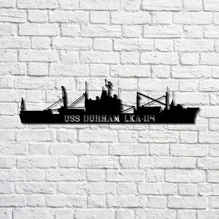 Uss Durham (lka114) Navy Ship Metal Art, Custom Us Navy Ship Cut Metal Sign, Gift For Navy Veteran, Navy Ships Silhouette Metal Art, Navy Home Decor Laser Cut Metal Signs Custom Gift Ideas