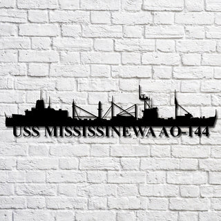 Uss Mississinewa Ao144 Navy Ship Metal Art, Gift For Navy Veteran, Navy Ships Silhouette Metal Art, Navy Home Decor Laser Cut Metal Signs Custom Gift Ideas